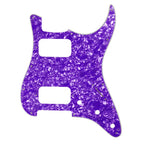 11-Hole HH Strat Pickguard (Round Corners) - 20+ Colors 4-Ply Purple Pearl - Ploutone
