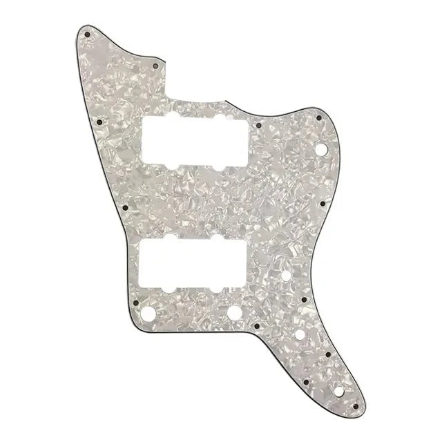 Jazzmaster HH Pickguard (No Upper Controls) - 4-Ply White Pearl - Ploutone