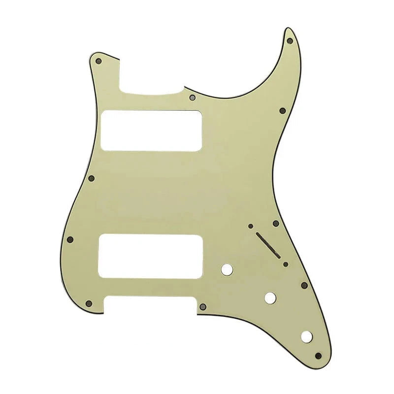 11-Hole Dual P90 Strat Pickguard - 25+ Colors 3-Ply Mint Green - Ploutone