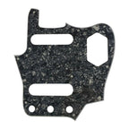 10-Hole SS Jaguar Pickguard for USA Fender - 20+ Colors 4-Ply Black Pearl - Ploutone