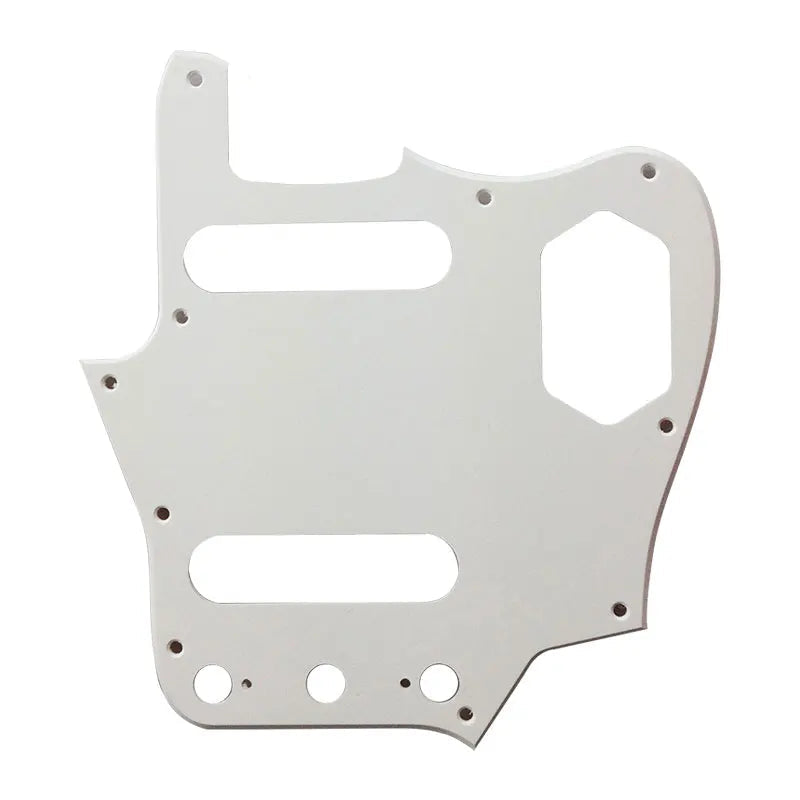 10-Hole SS Jaguar Pickguard for USA Fender - 20+ Colors 1-Ply White - Ploutone