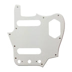 10-Hole SS Jaguar Pickguard for USA Fender - 20+ Colors 1-Ply White - Ploutone