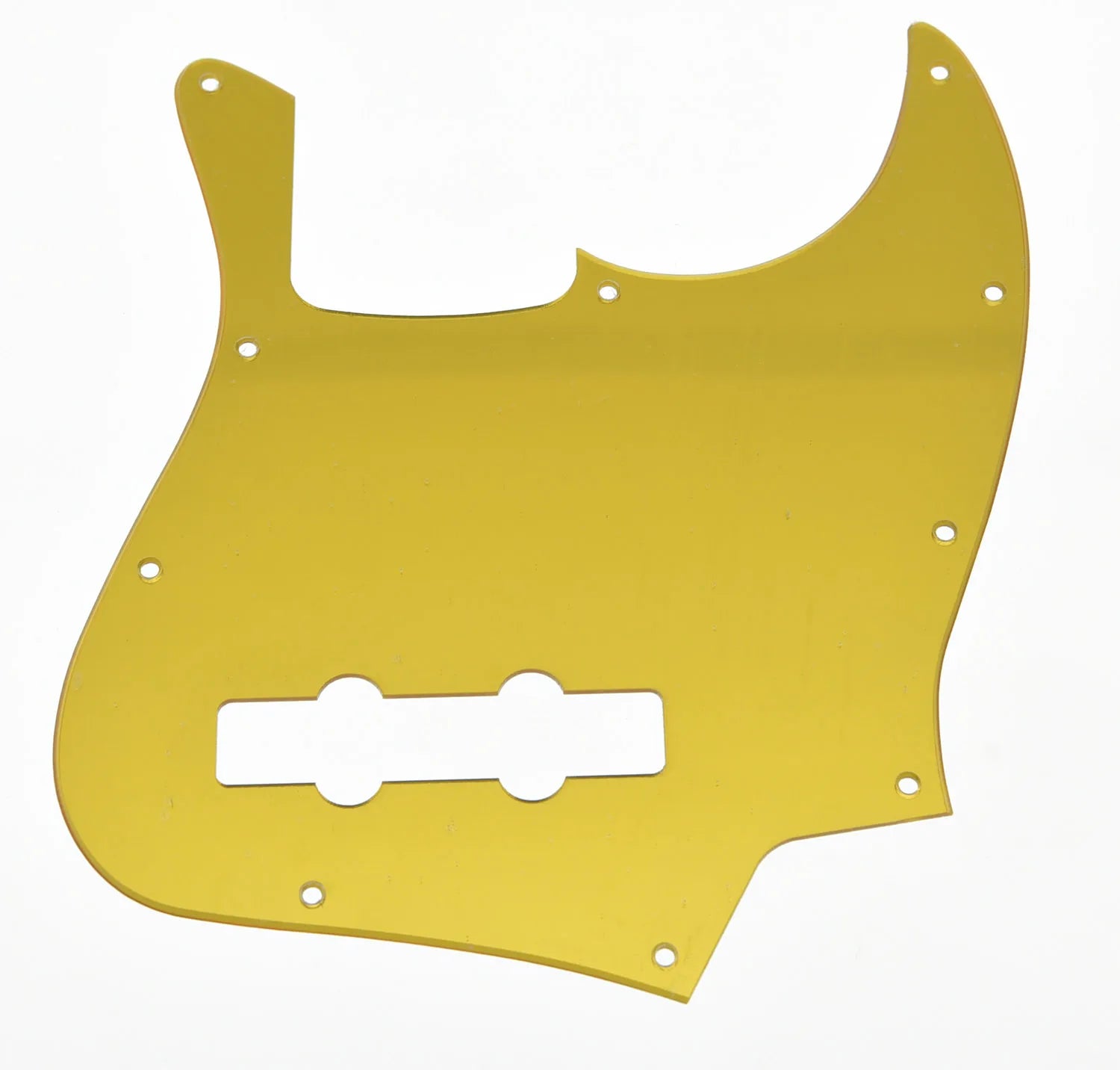 10-Hole Jazz Bass Pickguard (4-String) - Acrylic Gold Mirror - Ploutone