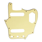 10-Hole SS Jaguar Pickguard for USA Fender - 20+ Colors 3-Ply Cream Yellow - Ploutone