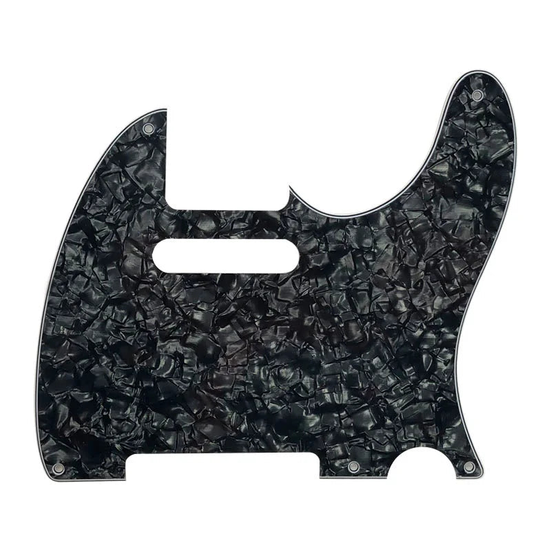5-Hole ’52 Telecaster Pickguard for Fender Tele - 30+ Colors 4-Ply Black Pearl - Ploutone
