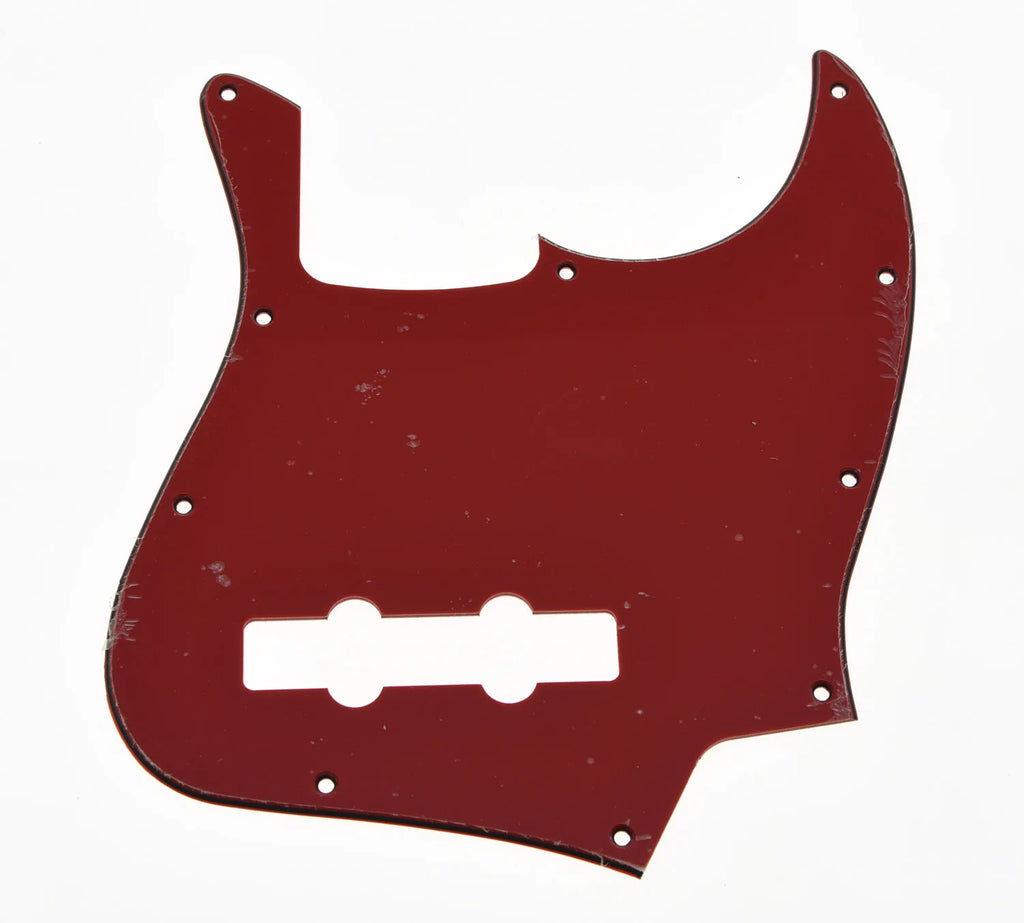 10-Hole Jazz Bass Pickguard (4-String) - 3-Ply Red - Ploutone