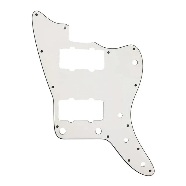 Jazzmaster HH Pickguard (No Upper Controls) - 3-Ply White - Ploutone