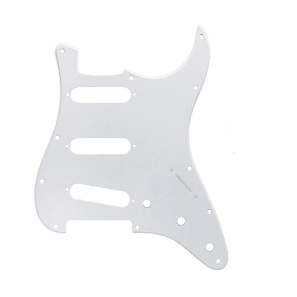 11-Hole SSS Strat Pickguard - 20+ Colors 1-Ply White - Ploutone