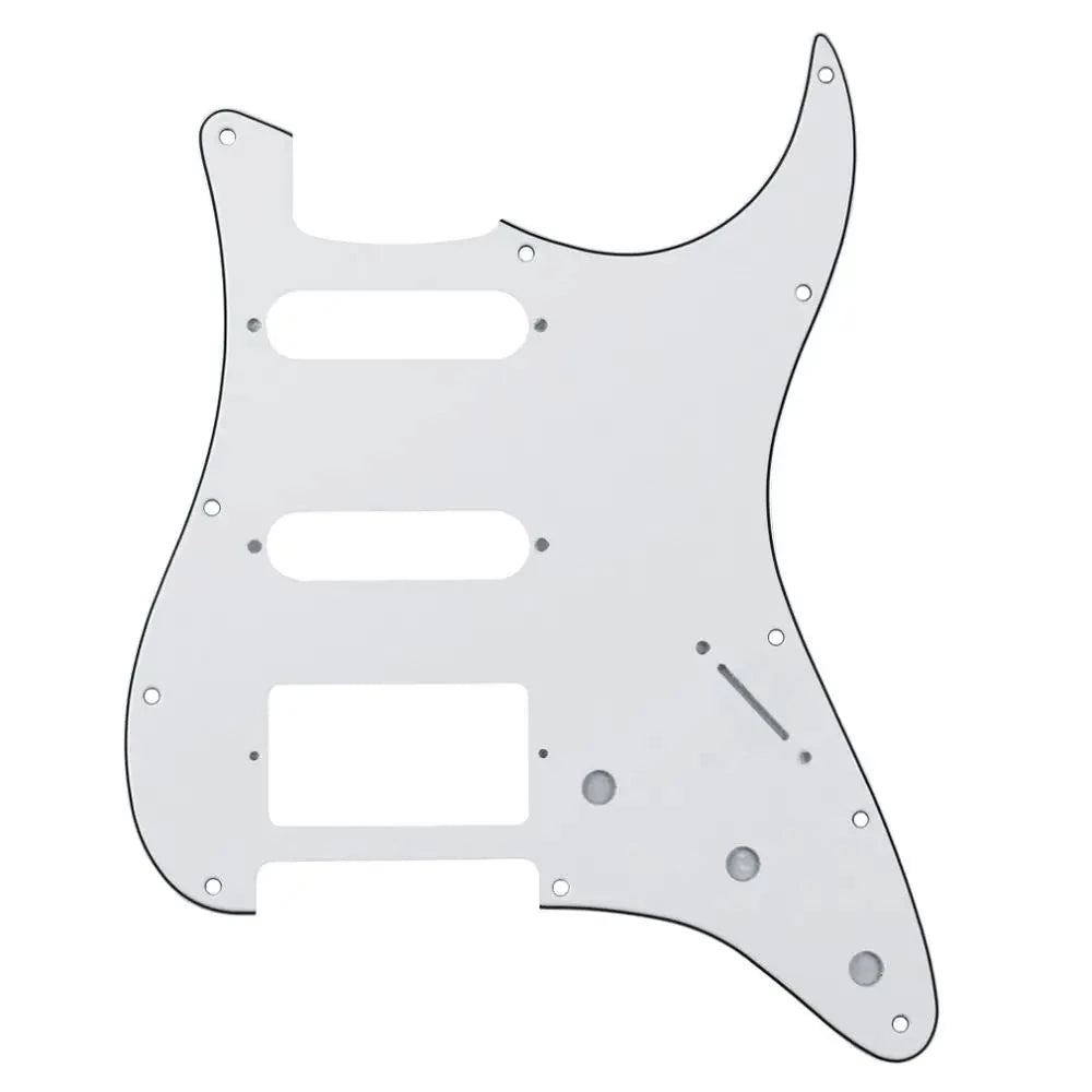 11-Hole HSS Strat Pickguard - 3-Ply White Default Title - Ploutone
