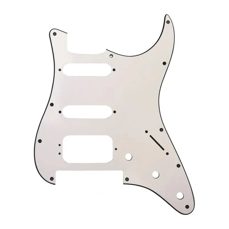 Floyd Rose Strat HSS Pickguard - 20+ Colors 3-Ply White - Ploutone