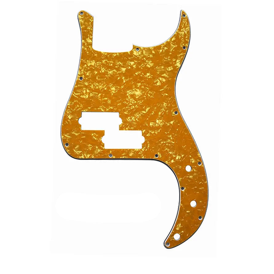 Precision Bass Pickguard - 13-Hole Fits Fender 4-String USA/MIM P-Bass - 4-Ply Golden Pearl Default Title - Ploutone