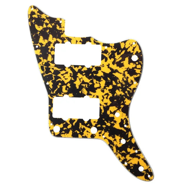 Jazzmaster HH Pickguard (No Upper Controls) - 4-Ply Yellow Tortoise Pickguards from Ploutone