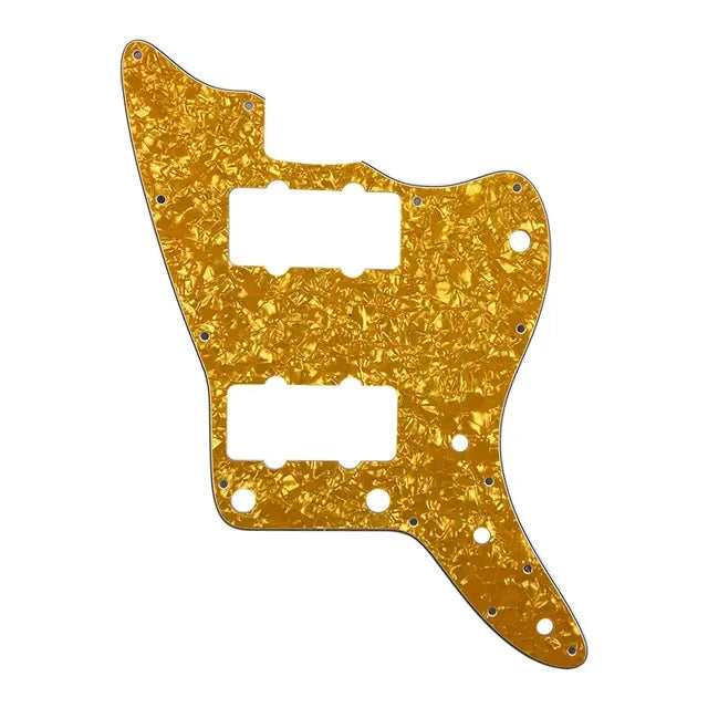 Jazzmaster HH Pickguard (No Upper Controls) - 4-Ply Golden Pearl - Ploutone