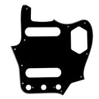 10-Hole SS Jaguar Pickguard for MIJ Fender - 20+ Colors 3-Ply Black - Ploutone
