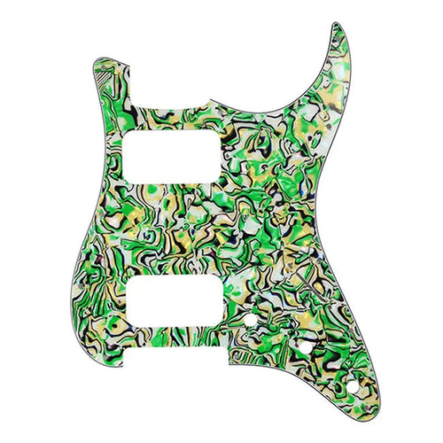 11-Hole HH Strat Pickguard (Round Corners, 3-Knobs) - 4-Ply Colorful Pearl - Ploutone