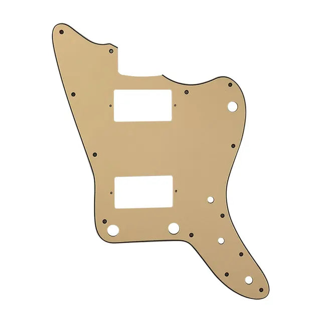 MIJ Jazzmaster PAF Pickguard (No Upper Controls) - 3-Ply Vintage Yellow Pickguards from Ploutone