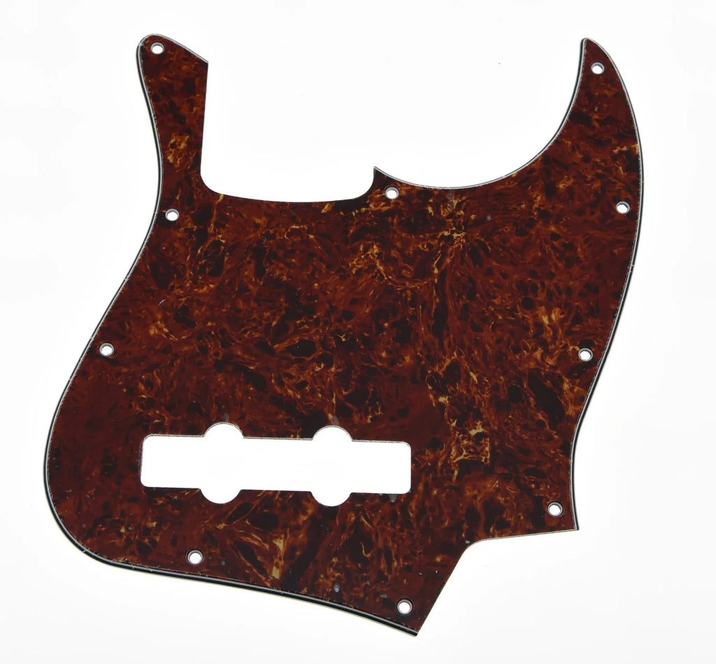 10-Hole Jazz Bass Pickguard (4-String) - 4-Ply Vintage Tortoise - Ploutone