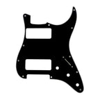 11-Hole Dual P90 Strat Pickguard - 25+ Colors 3-Ply Black - Ploutone