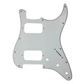 11-Hole HH Strat Pickguard (Round Corners, 3-Knobs) - 3-Ply White - Ploutone