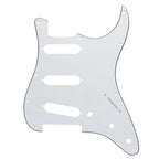 62 Strat Pickguard SSS 11-Hole - 15+ Colors 3-Ply White - Ploutone