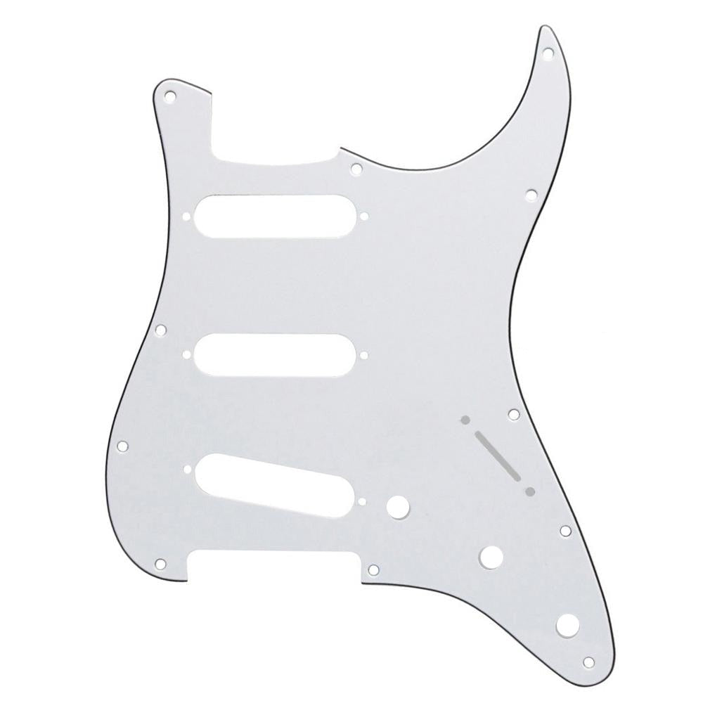 11-Hole SSS Strat Pickguard - 20+ Colors 3-Ply White - Ploutone