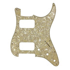 11-Hole HH Strat Pickguard (Round Corners) - 20+ Colors 4-Ply Cream Pearl - Ploutone
