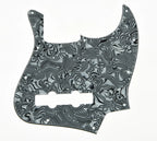 10-Hole Jazz Bass Pickguard (4-String) - Black and White Shell - Ploutone