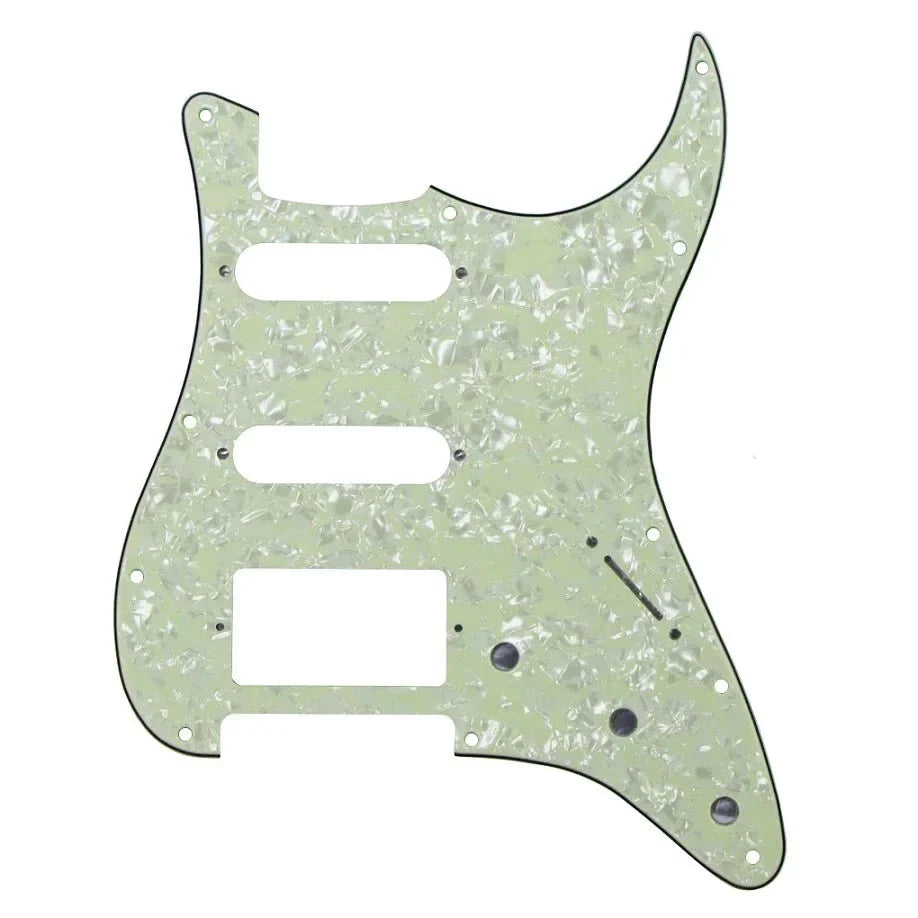 11-Hole HSS Strat Pickguard - Multiple Colors 4-Ply Mint Green Pearl - Ploutone