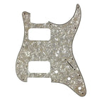 11-Hole HH Strat Pickguard (Round Corners) - 20+ Colors 4-Ply Parchment Pearl - Ploutone