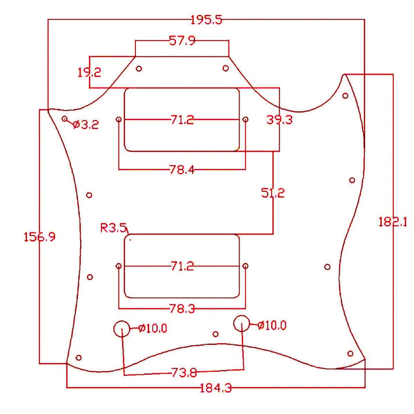 Pickguard for Gibson® SG - 3-Ply Black - Ploutone