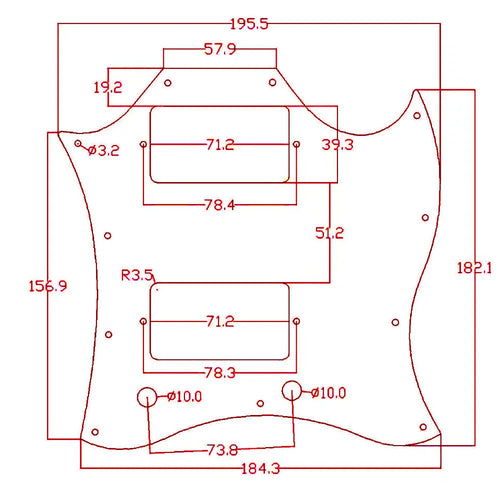 Gibson® SG Standard Full Face Batwing Pickguard - 3-Ply Pink - Ploutone