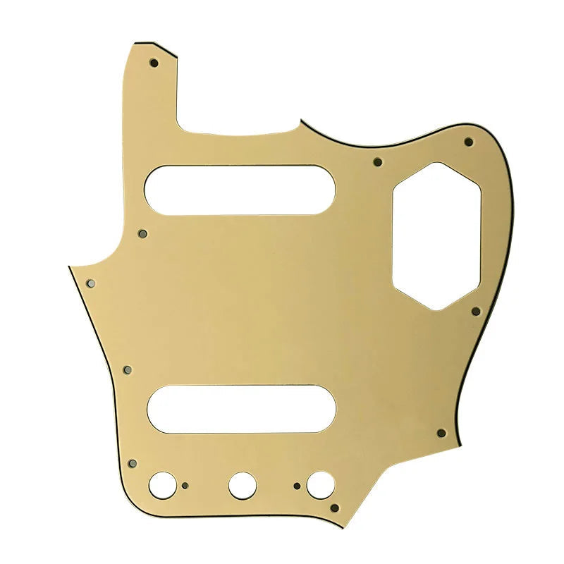 10-Hole SS Jaguar Pickguard for MIJ Fender - 20+ Colors 3-Ply Cream Yellow - Ploutone