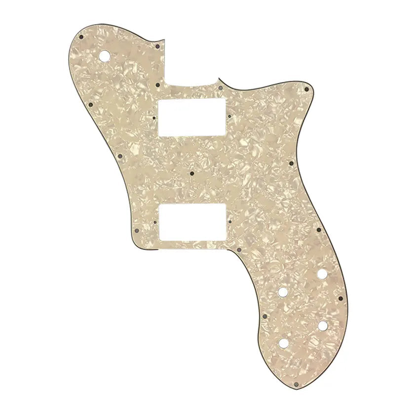 72 Deluxe Telecaster Pickguard (PAF Humbuckers) - 4-Ply Parchment Pearl Pickguards from Ploutone