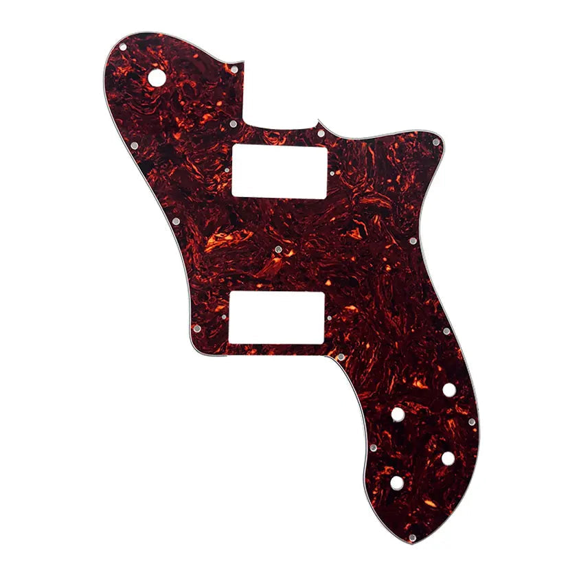 72 Deluxe Telecaster Pickguard (PAF Humbuckers) - 4-Ply Brown Tortoise Pickguards from Ploutone