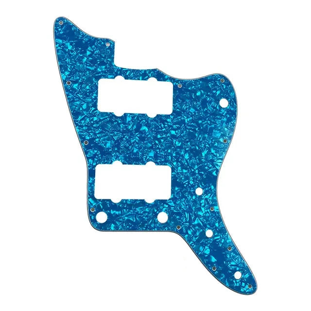 Jazzmaster HH Pickguard (No Upper Controls) - 4-Ply Blue Pearl Pickguards from Ploutone