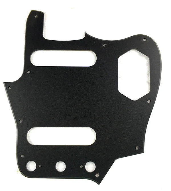 10-Hole SS Jaguar Pickguard for USA Fender - 20+ Colors 1-Ply Matt Black - Ploutone