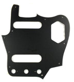 10-Hole SS Jaguar Pickguard for USA Fender - 20+ Colors 1-Ply Matt Black - Ploutone
