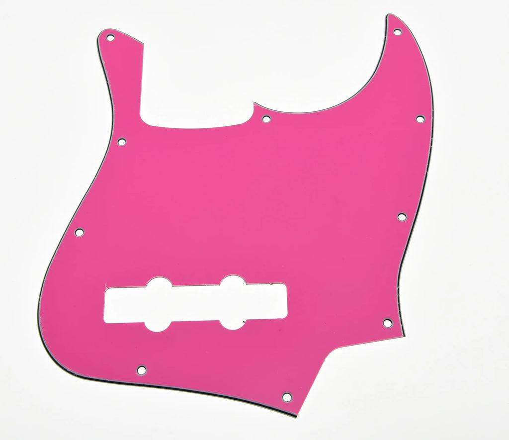 10-Hole Jazz Bass Pickguard (4-String) - 3-Ply Pink - Ploutone