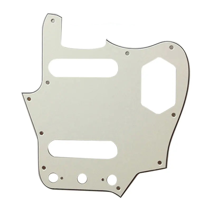 10-Hole SS Jaguar Pickguard for USA Fender - 20+ Colors 3-Ply Parchment - Ploutone