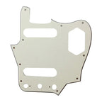10-Hole SS Jaguar Pickguard for USA Fender - 20+ Colors 3-Ply Parchment - Ploutone