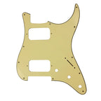 11-Hole HH Strat Pickguard (Round Corners) - 20+ Colors 3-Ply Cream Yellow - Ploutone
