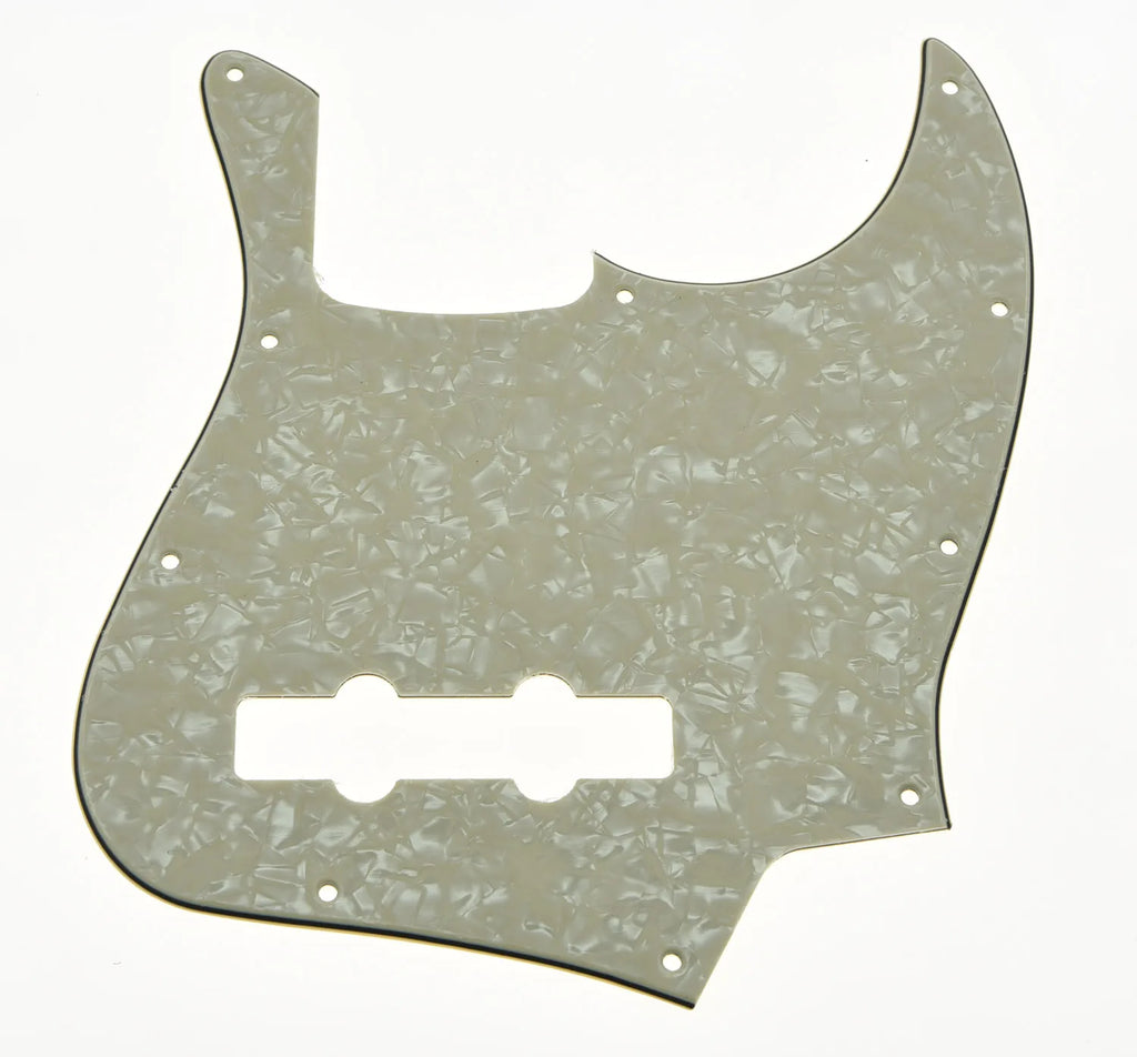 10-Hole Jazz Bass Pickguard (4-String) - Aged Pearl - Ploutone