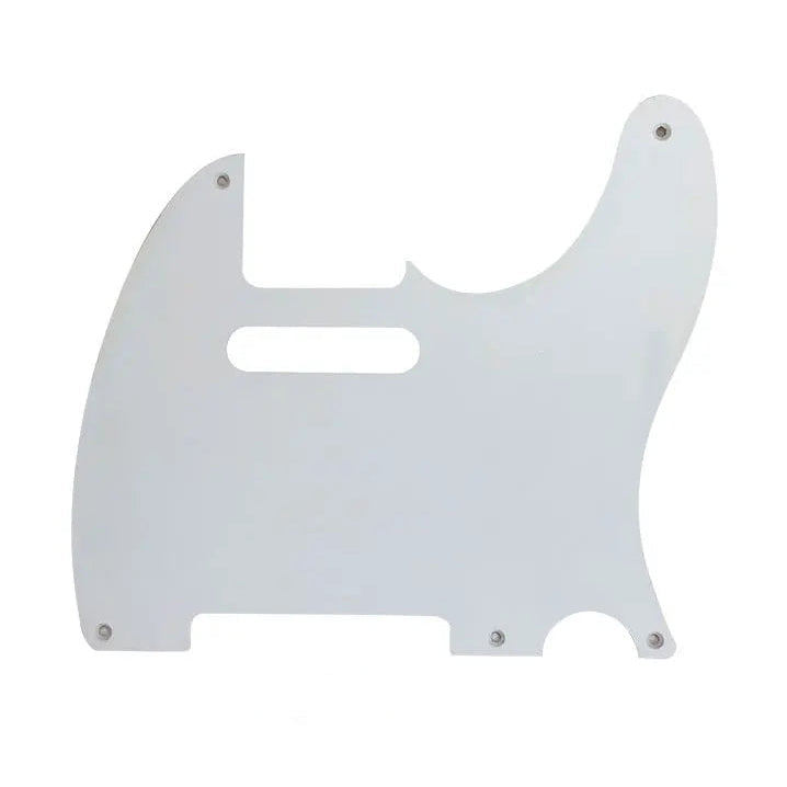 5-Hole ’52 Telecaster Pickguard for Fender Tele - 30+ Colors 1-Ply White - Ploutone