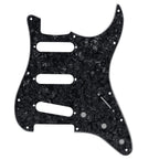 11-Hole SSS Strat Pickguard - 20+ Colors 4-Ply Black Pearl - Ploutone