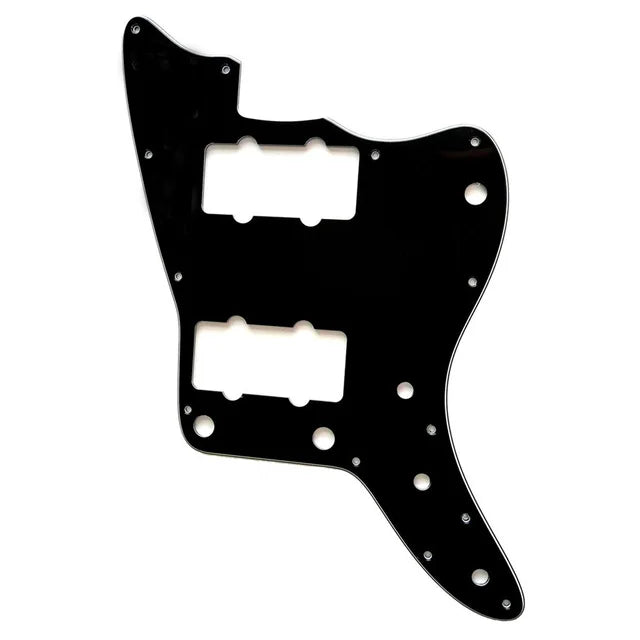 Jazzmaster HH Pickguard (No Upper Controls) - 3-Ply Black - Ploutone