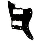 Jazzmaster HH Pickguard (No Upper Controls) - 3-Ply Black - Ploutone