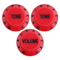 Electric Guitar Control Knobs, 24 Spline Imperial - Red & Black Knobs from Ploutone