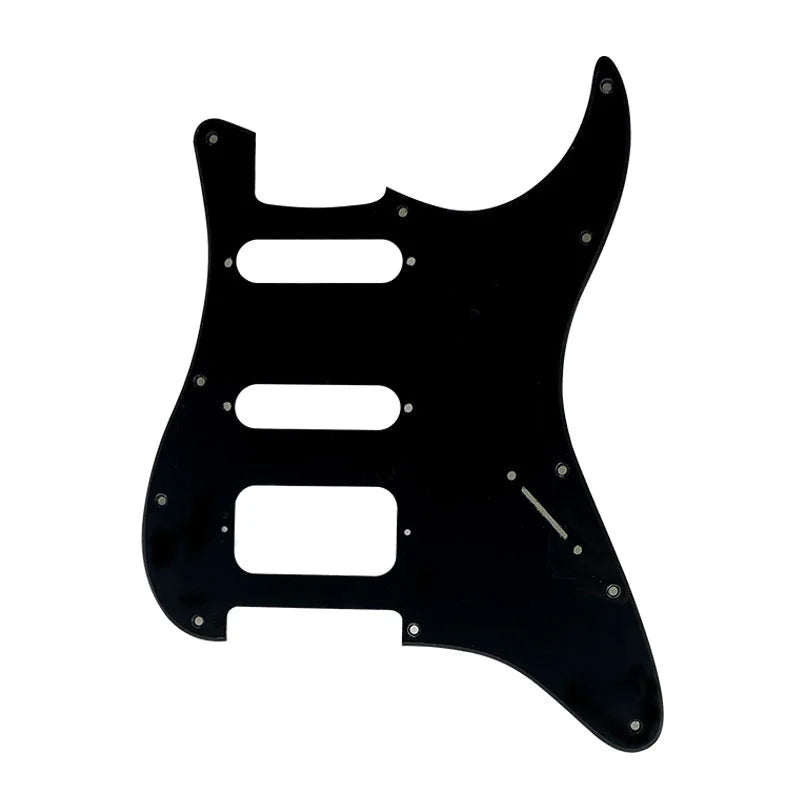 Fender Stratocaster HSS Pickguard (Open Humbucker) - 1-Ply Black HSS Stratocaster Pickguards from Ploutone