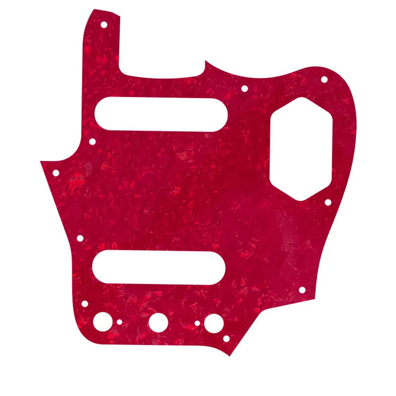 10-Hole SS Jaguar Pickguard for USA Fender - 20+ Colors 4-Ply Red pearl - Ploutone