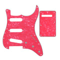 11-Hole SSS Strat Pickguard and Matching Back Plate - 20+ Colors 4-Ply Hot Pink Pearl - Ploutone